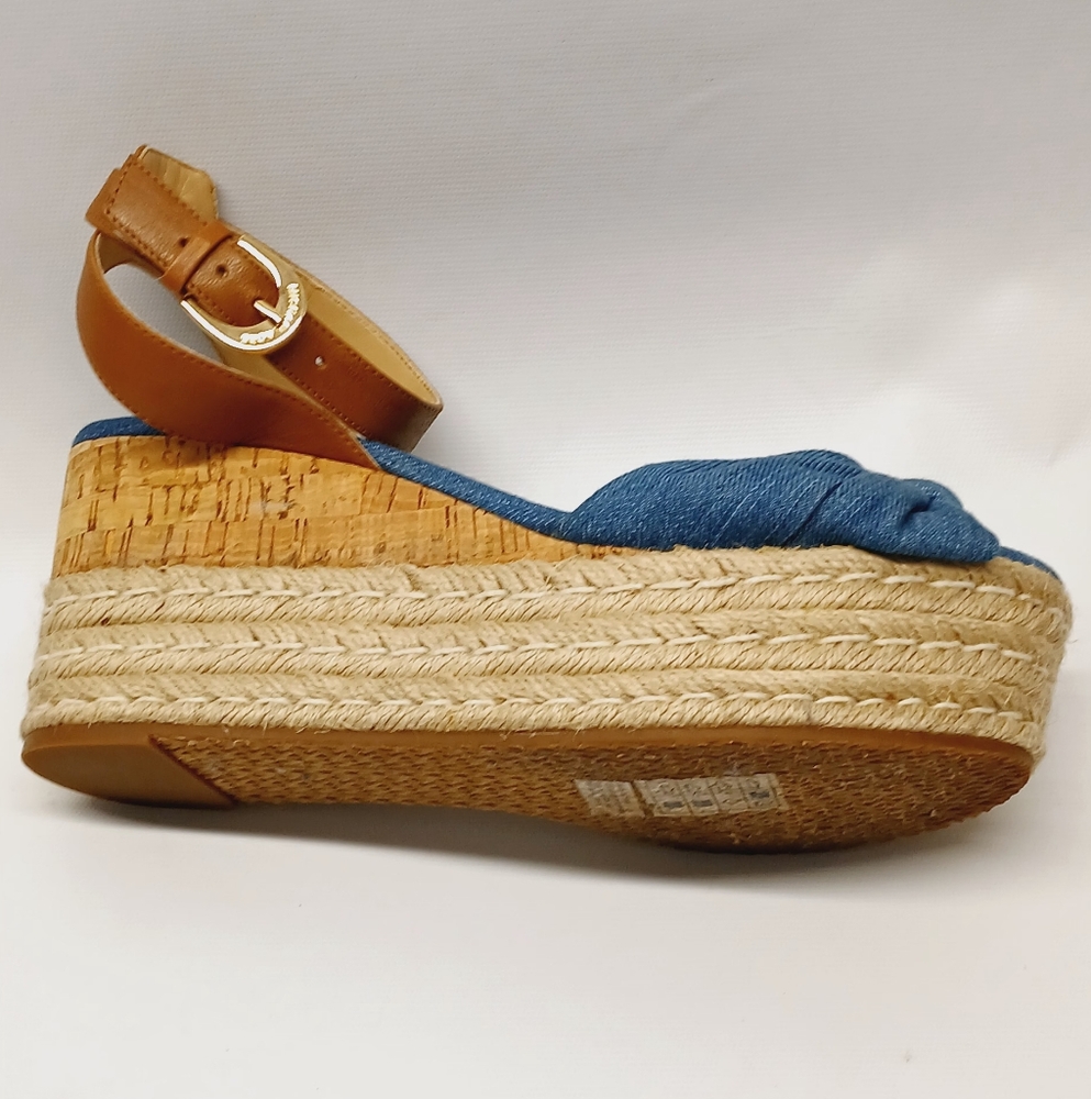 Michael Kors Blue and Tan Women's Wedge Sandals - Picture 16 of 16